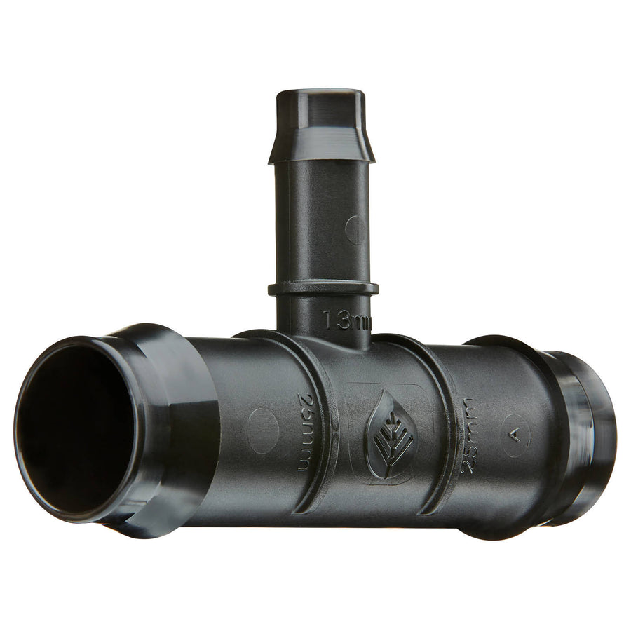 Pope 25 x 13mm Barbed Reducing Tee - Black Poly Drip Irrigation