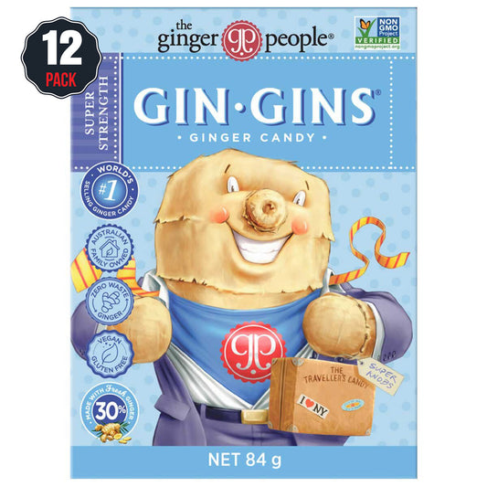 Gin Gins Super Strength Ginger Candy 12 x 84g