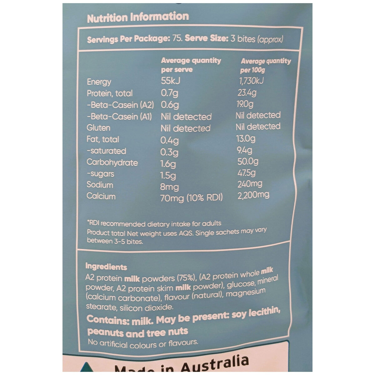 Ozi Choice A2 Australian Milky Bites 300g Vanilla