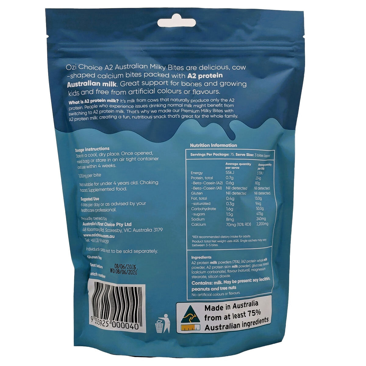 Ozi Choice A2 Australian Milky Bites 300g Vanilla