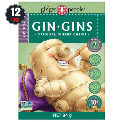 Gin Gins Original Ginger Chews Candy 12 x 84g