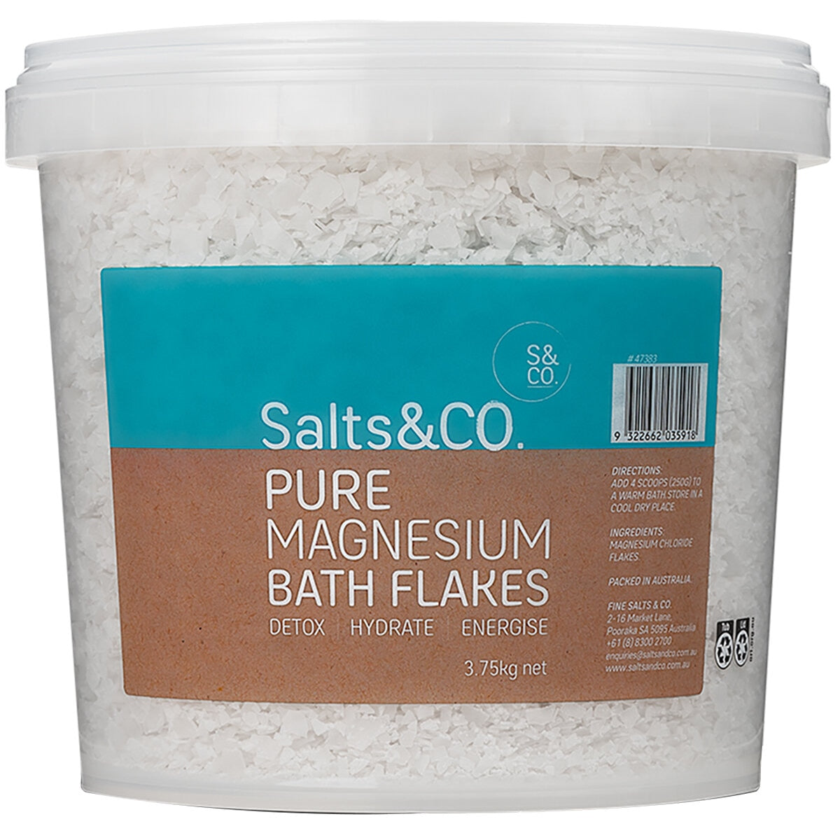 Salts & Co. Pure Magnesium Bath Flakes 3.75kg - SuperSaverAU - view 1
