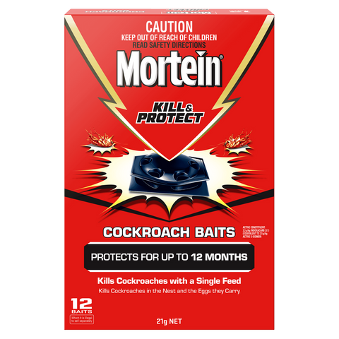 Mortein Kill and Protect Cockroach Baits 12 Pack - 145mm x 218mm - Black - Long-lasting Pest Control - SuperSaverAU - view 1