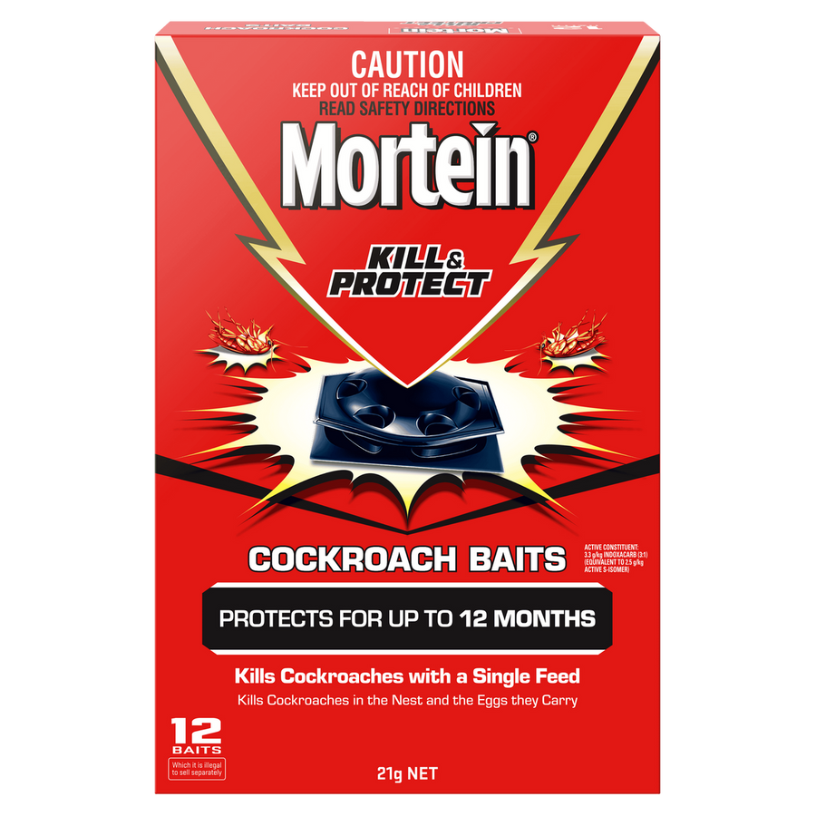 Mortein Kill and Protect Cockroach Baits 12 Pack - 145mm x 218mm - Black - Long-lasting Pest Control - SuperSaverAU - view 1