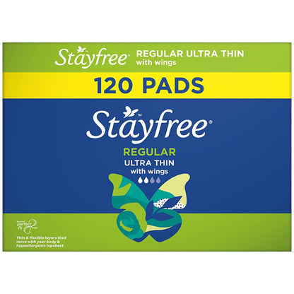 Stayfree Ultra Thin Regular Pads With Wings 120  Pack