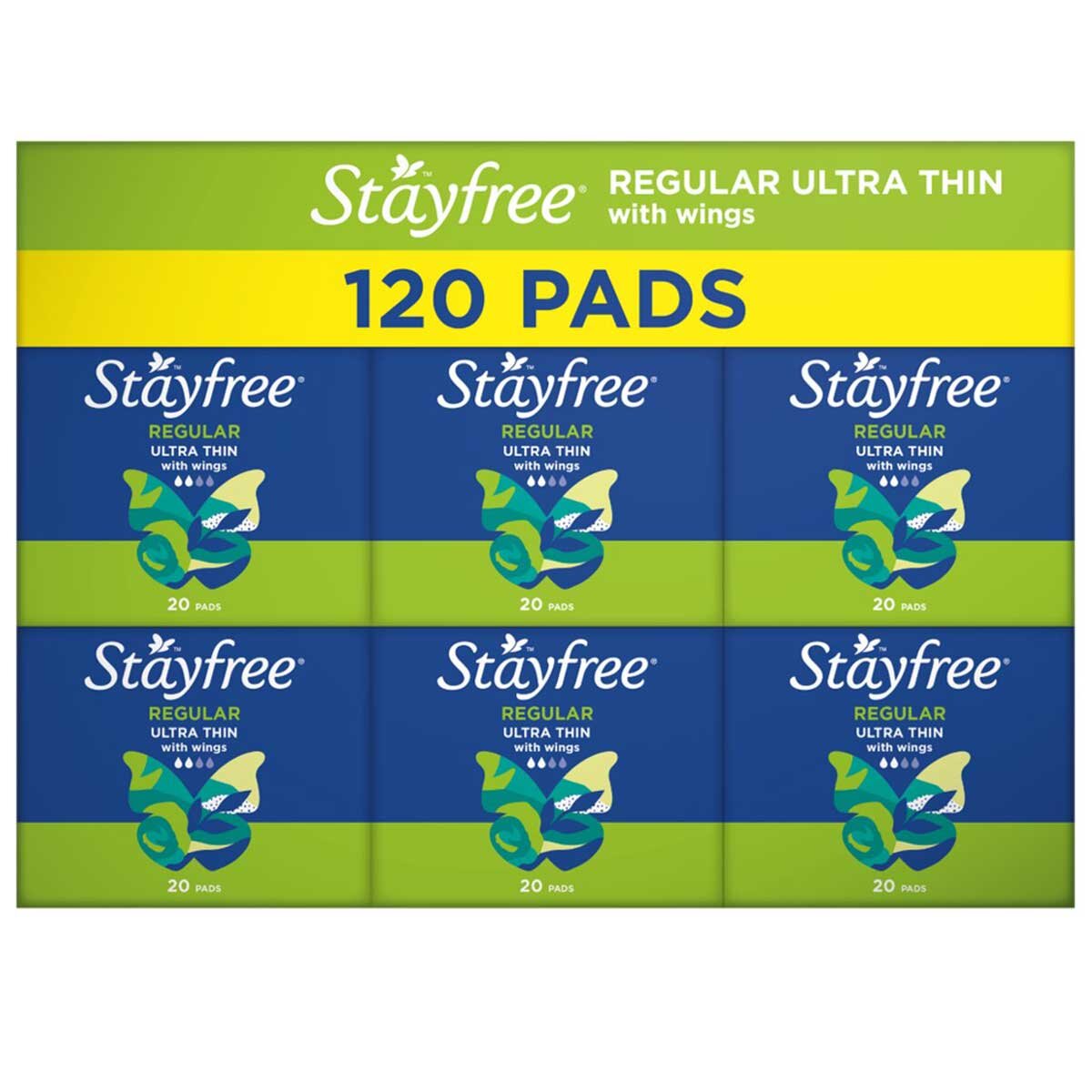 Stayfree Ultra Thin Regular Pads With Wings 120  Pack