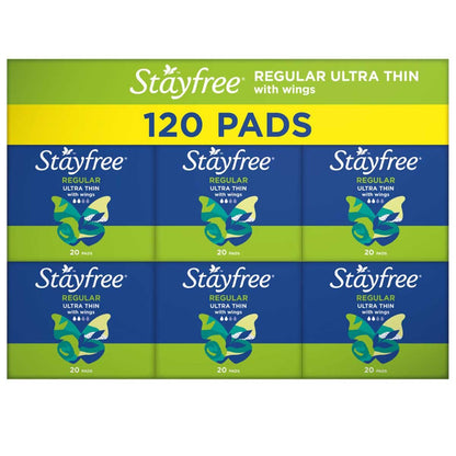 Stayfree Ultra Thin Regular Pads With Wings 120  Pack