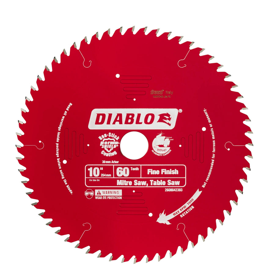 Diablo 254mm 60T Fine Finish Mitre Saw Blade 30mm Arbor