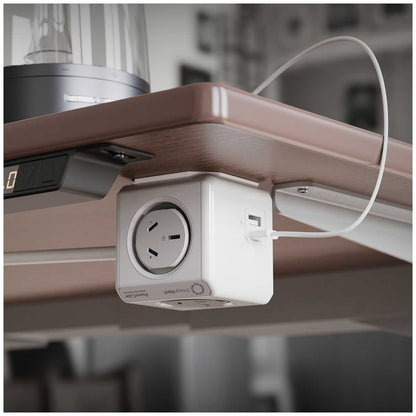 Allocacoc PowerCube 4 Outlets USB A+C 1.5M Cable 2.4A 5V 12W Childproof Red Dot 2014 Winner