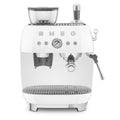 Smeg 50s Style Espresso Machine with Built-in Grinder - 20 Bar, Dual Thermoblock, White - EGF03WHAU