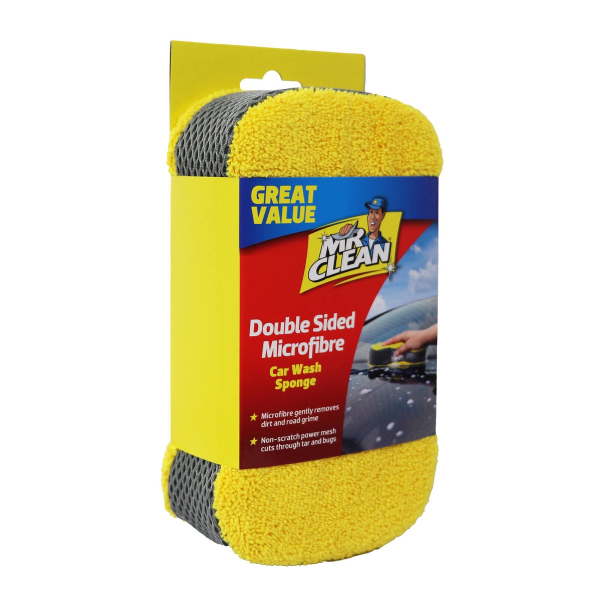 Mr Clean Double Sided Microfibre Car Sponge - 110mm x 190mm - Machine Washable - SuperSaverAU - view 2