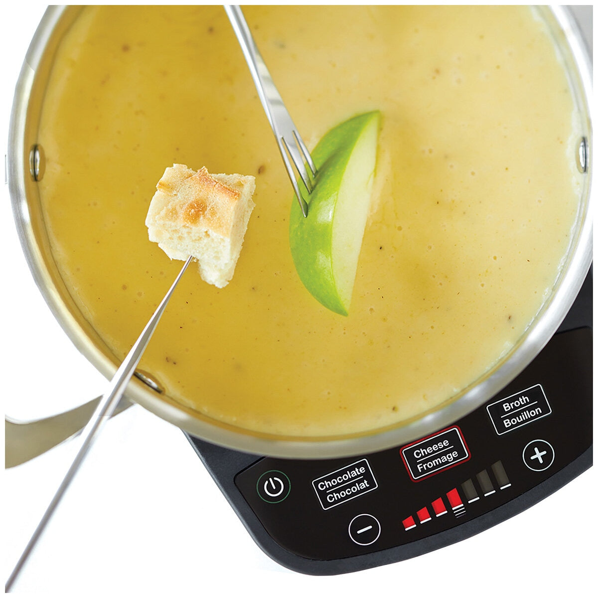 Ricardo Digital Electric Fondue Set 3L 063402-001-0000 LED Touch Controls, 8 Color Coded Forks, 1200W Power
