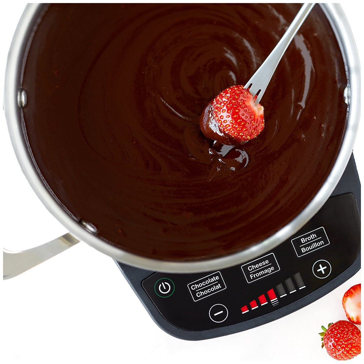 Ricardo Digital Electric Fondue Set 3L 063402-001-0000 LED Touch Controls, 8 Color Coded Forks, 1200W Power