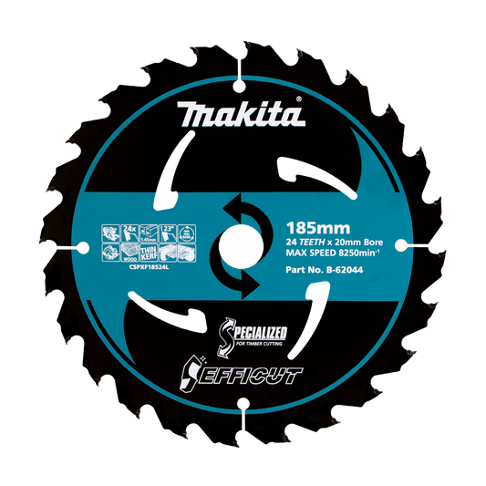 Makita Circular Saw Blade - 185mm x 20mm x 24T - Metal - Efficut