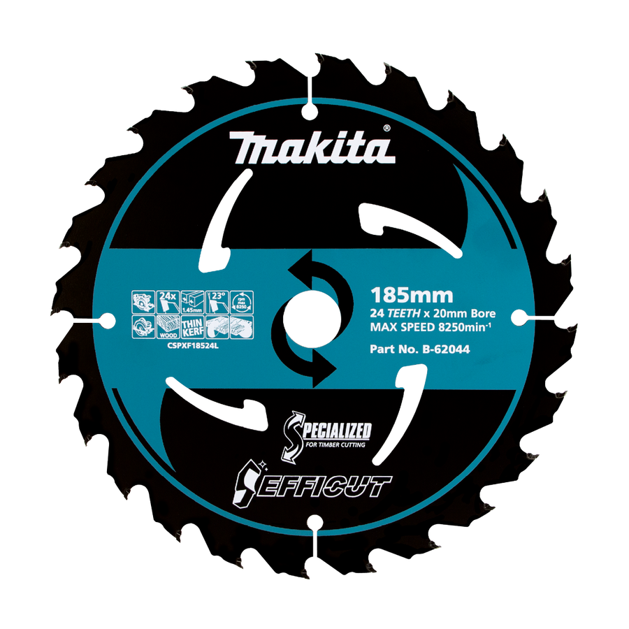 Makita Circular Saw Blade - 185mm x 20mm x 24T - Metal - Efficut - SuperSaverAU - view 1