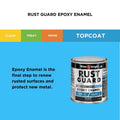 White Knight Rust Guard 250ml Black Satin Epoxy Enamel Paint, Solvent-Based, One-Step for Metal Surfaces