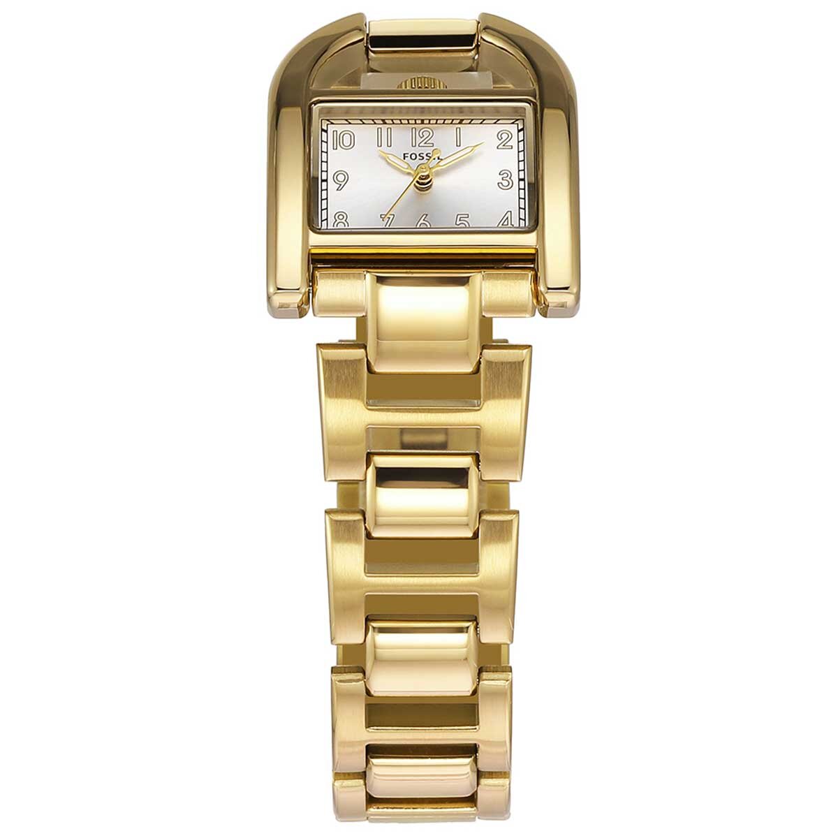 Fossil Harwell Gold Tone Women's Watch ES5327 - Silver Sunray Dial, Gold Tone Stainless Steel Bracelet