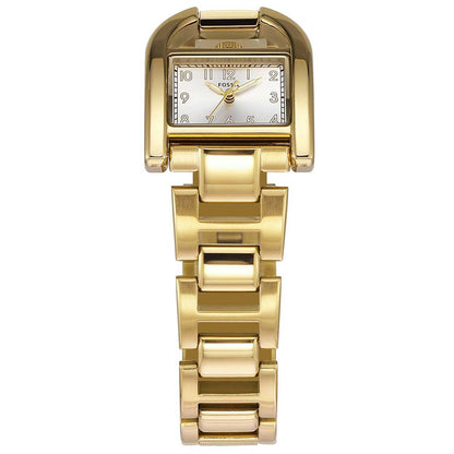 Fossil Harwell Gold Tone Women's Watch ES5327 - Silver Sunray Dial, Gold Tone Stainless Steel Bracelet