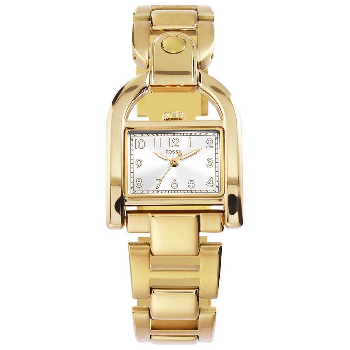 Fossil Harwell Gold Tone Women's Watch ES5327 - Silver Sunray Dial, Gold Tone Stainless Steel Bracelet