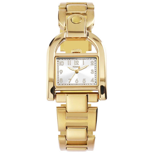 Fossil Harwell Gold Tone Women's Watch ES5327 - Silver Sunray Dial, Gold Tone Stainless Steel Bracelet