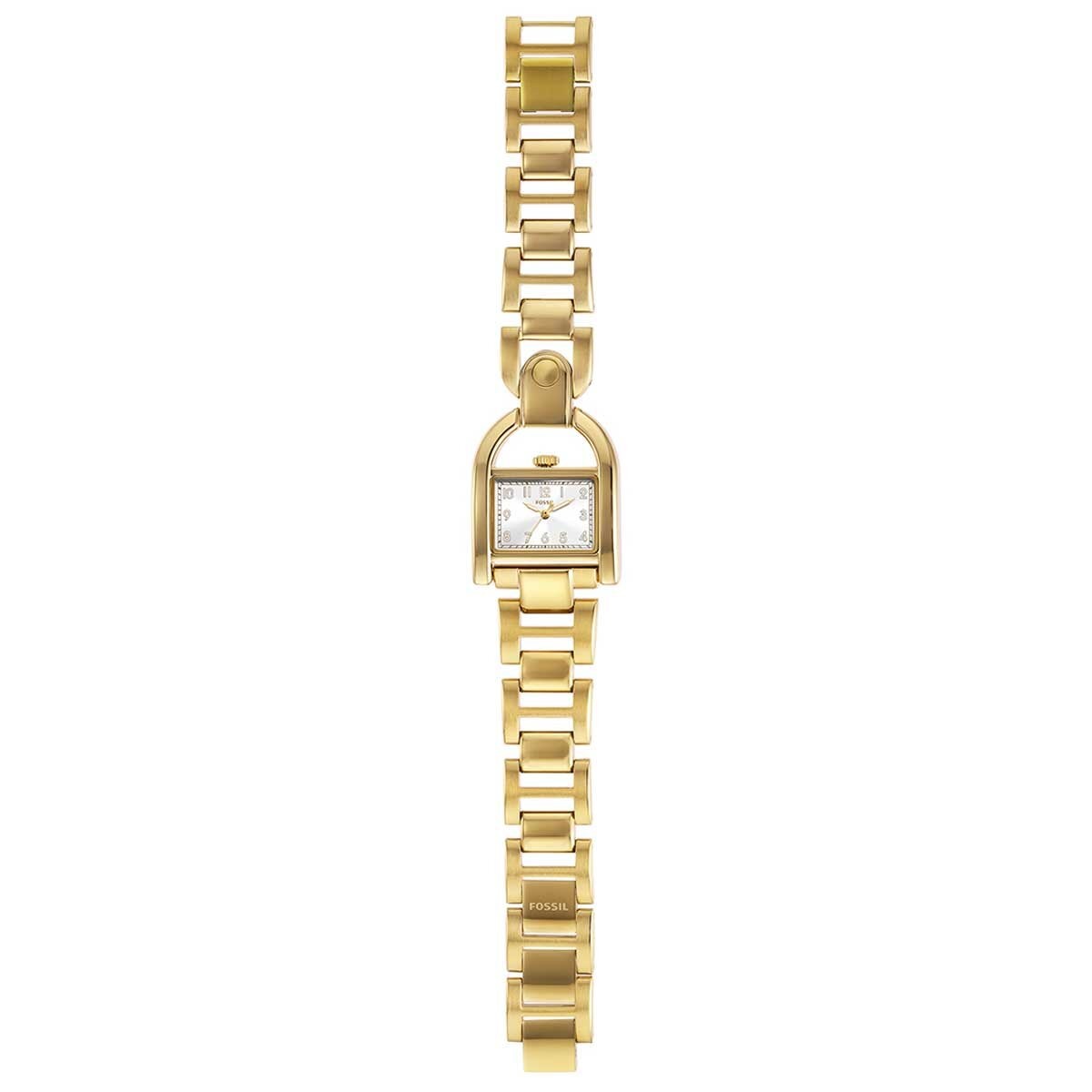 Fossil Harwell Gold Tone Women's Watch ES5327 - Silver Sunray Dial, Gold Tone Stainless Steel Bracelet