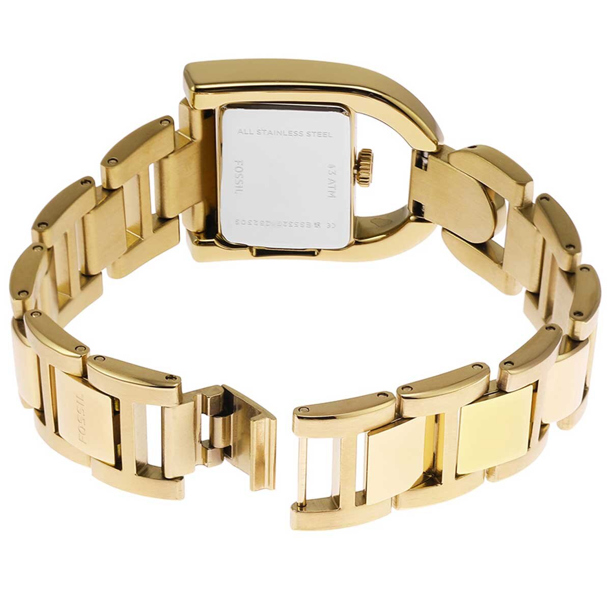 Fossil Harwell Gold Tone Women's Watch ES5327 - Silver Sunray Dial, Gold Tone Stainless Steel Bracelet
