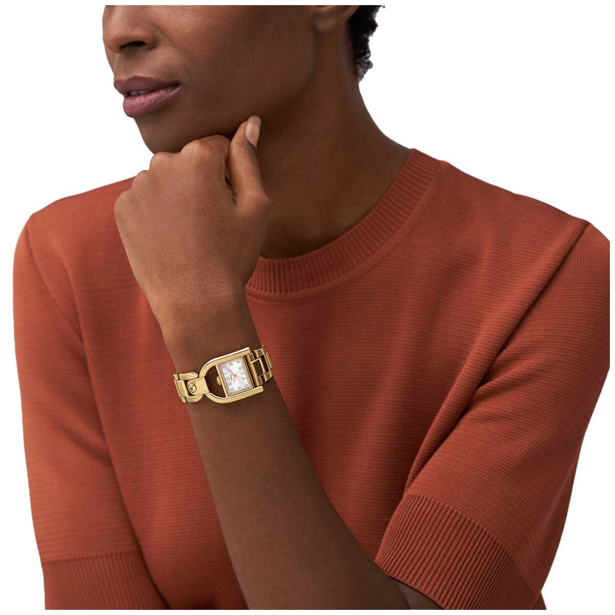 Fossil Harwell Gold Tone Women's Watch ES5327 - Silver Sunray Dial, Gold Tone Stainless Steel Bracelet - SuperSaverAU - view 7
