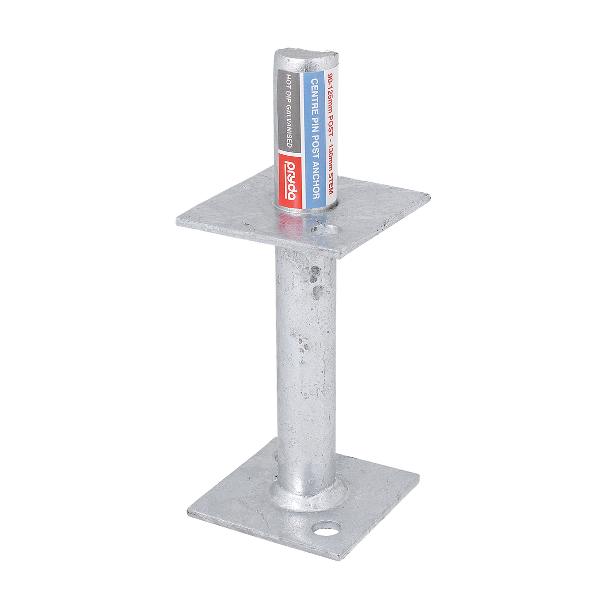 Pryda 130mm M10 Centre Pin Post Anchor - Galvanised Steel - Durable Termite Protection - SuperSaverAU - view 1