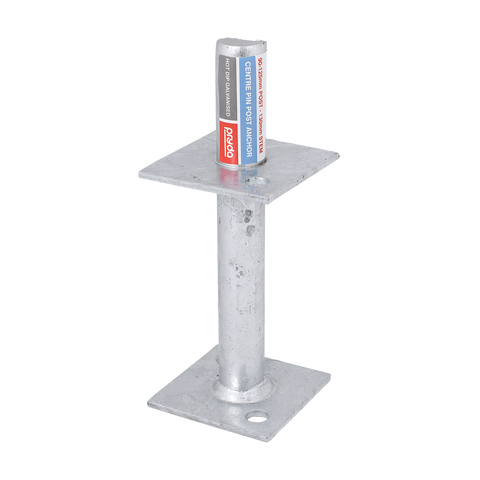 Pryda 130mm M10 Centre Pin Post Anchor - Galvanised Steel - Durable Termite Protection - SuperSaverAU - view 1