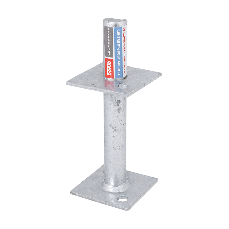Pryda 130mm M10 Centre Pin Galvanised Steel Post Anchor