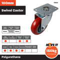 Move It Swivel Castor - 100mm - Polyurethane - 150kg Load Capacity - SuperSaverAU - view 3