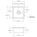 Turner Hastings Cuisine 46 Sink Pack - Brushed Nickel Ludlow Pull Out Mixer Tap - Stainless Grid - PKG047