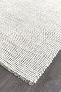 Rug Culture Loft Medium Black Felted Wool Rug 225x155cm - Hand Loomed - LFTBLK225X155