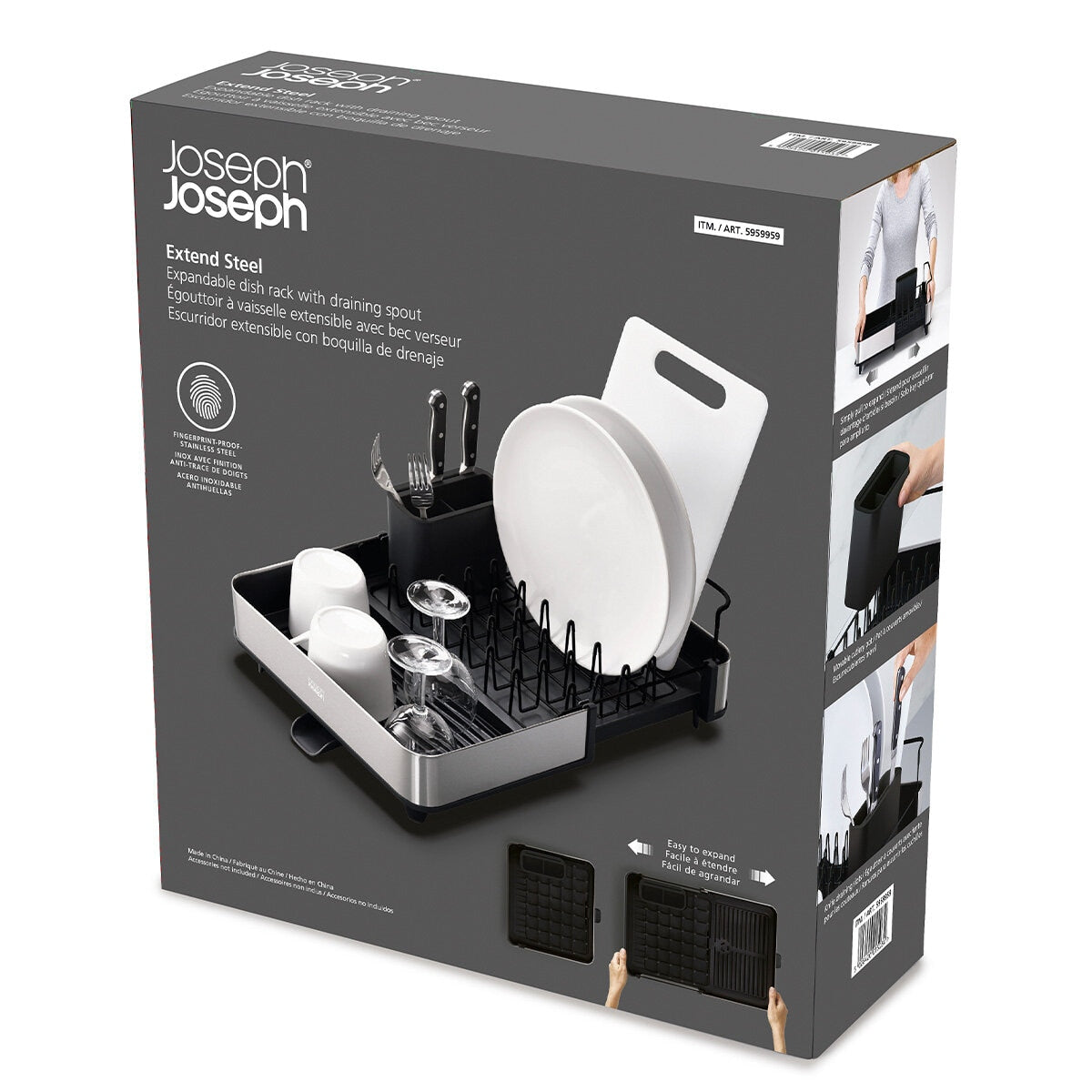 Joseph Joseph Extend Steel Dish Rack Black