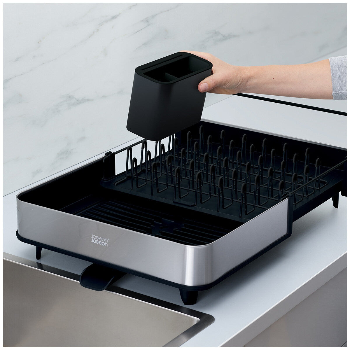 Joseph Joseph Extend Steel Dish Rack Black