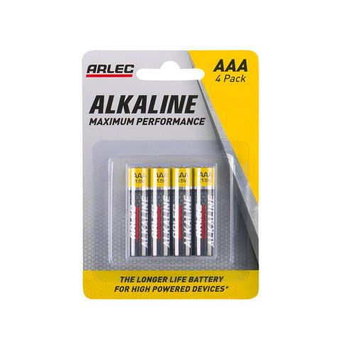 Arlec AAA Alkaline Batteries 4 Pack 1.5V BBA-4AAA