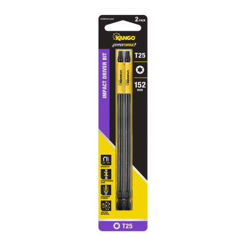 Kango 152mm TX25 HYPERTORQUE Impact Driver Bit 2 Pack - High Torque - Custom Alloy - SuperSaverAU - view 1