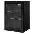 Husky 118L outdoor beverage fridge - black, lockable, anti-condensation glass door - ALFC1BLK840ELB