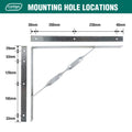 Carinya 500 x 400mm Galvanised Heavy Duty Twisted Stay Bracket, 400kg Capacity