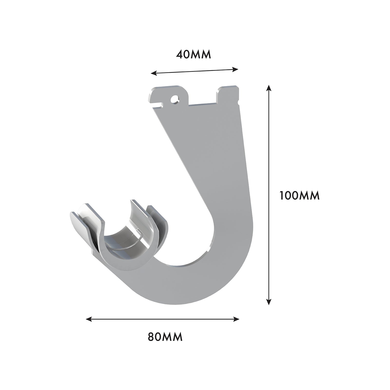 Flexi Storage Home Solutions White Hanging Rod Bracket - Steel 2 Pack Wardrobe Clip-On