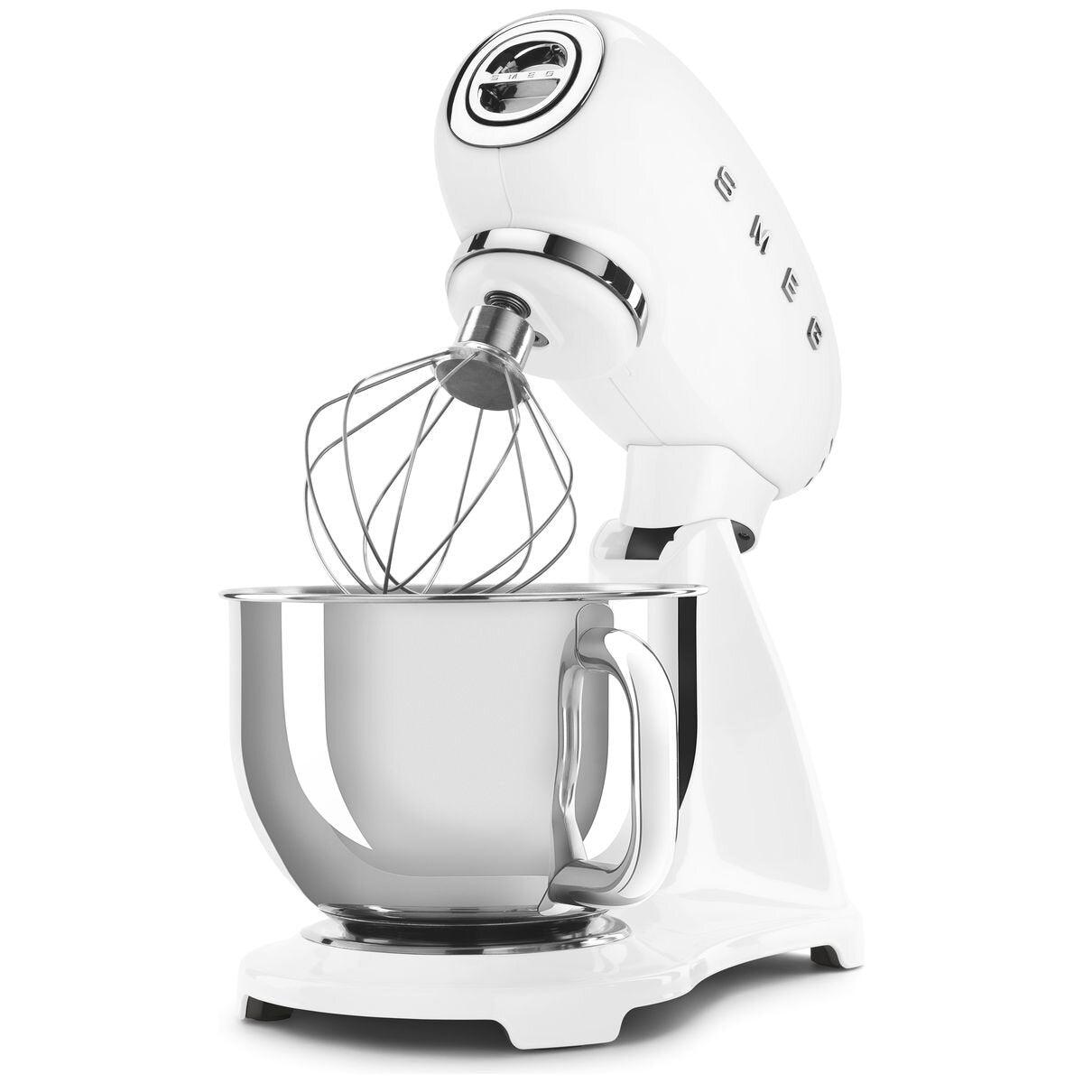 Smeg 50s retro style stand mixer 4.8L - White finish, 800W, 10 speeds, safety lock - SMF03WHAU