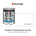 White Knight Rust Guard 1L White Gloss Epoxy Enamel Paint, Solvent-Based, One-Step for Metal Surfaces