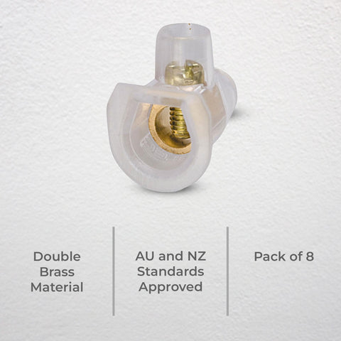 DETA 40A Screw Connector 8 Pack Brass & Polycarbonate Insulated 500V