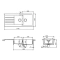 Abey Schock Signus 1 and 3/4 Bowl Topmount Sink with Left Hand Drainer - White Polaris Cristadur - D200WR