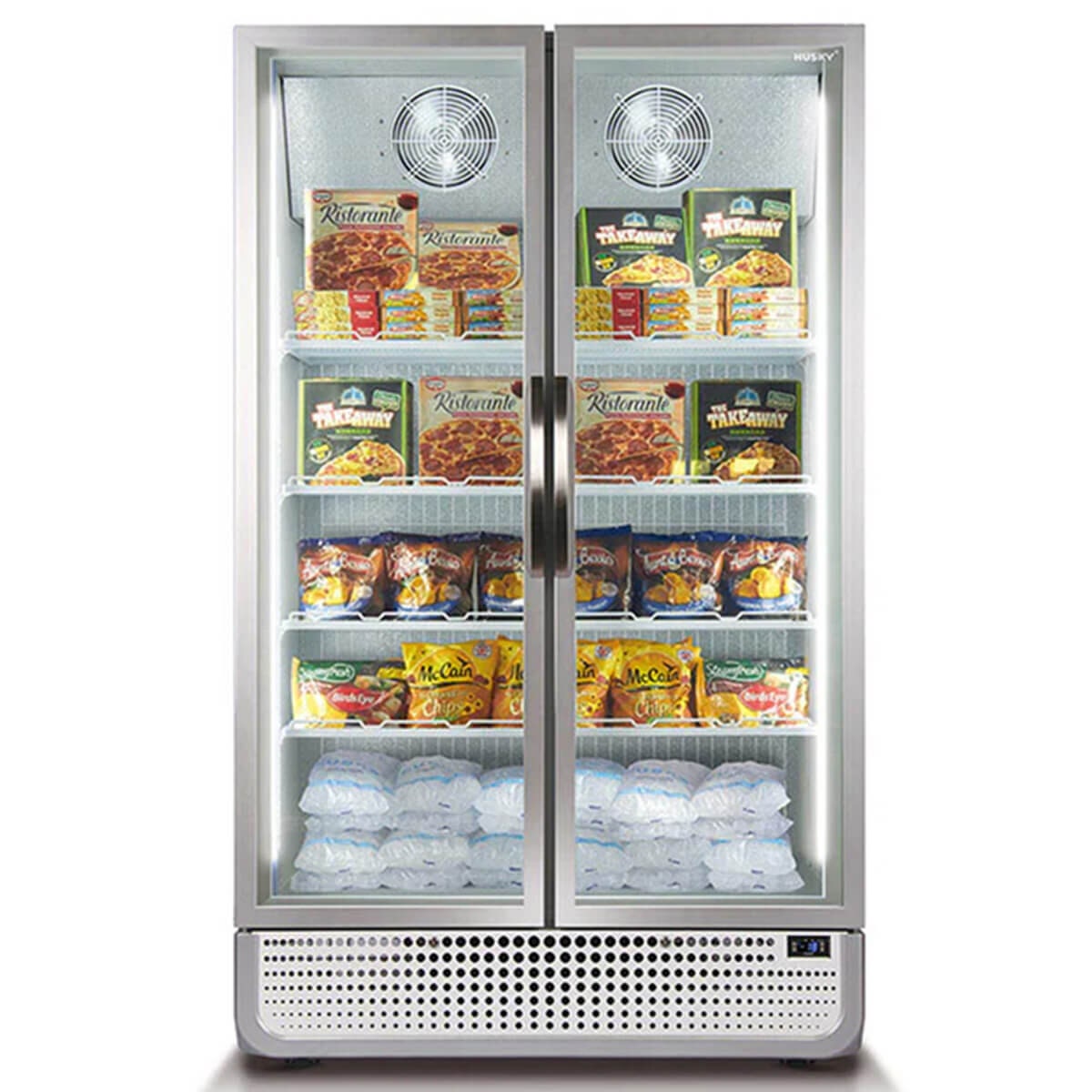 Husky 771L double door upright freezer - white, frost free, triple-glazed heated doors - F10PRO-H-WH-AUHU
