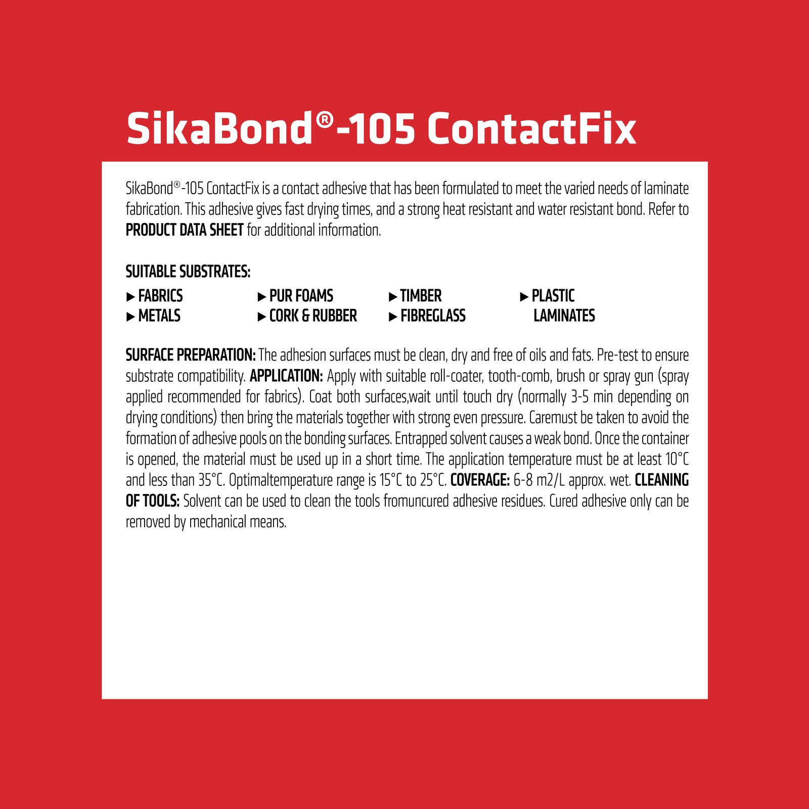 Sika 500ml ContactFix 105 Premium Sprayable Contact Adhesive, Clear, Fast Drying