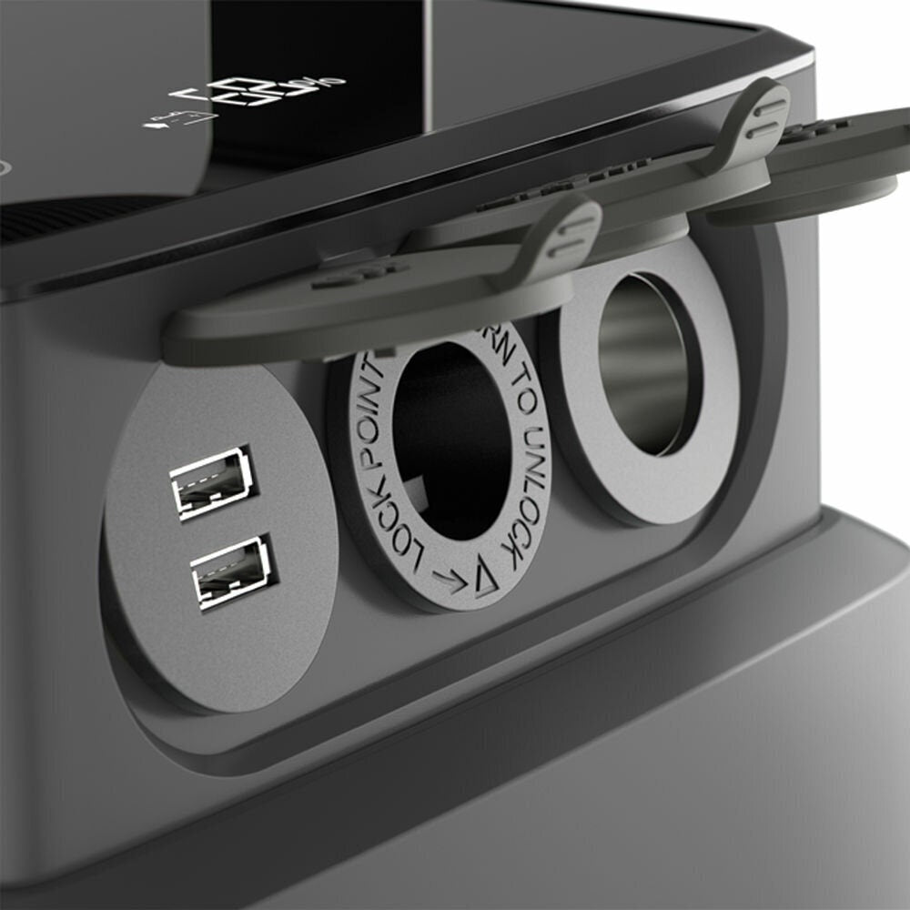 Dometic PLB40 portable lithium battery - Rapid charge, 2 x USB ports - Gun metal grey - PLB40