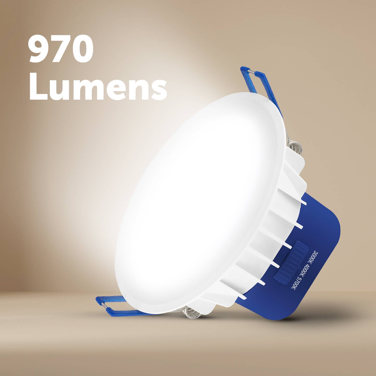 DETA 9W IP44 Tri-Colour Dimmable LED Downlight 240V Hardwired White Blue DET612