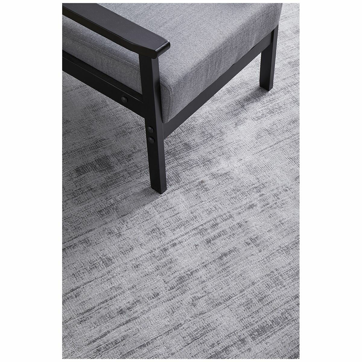 Rug Culture Bliss Hand Loomed Extra Large Rug 400x300 - Grey Viscose, Cotton Backing - BLSGREY400X300
