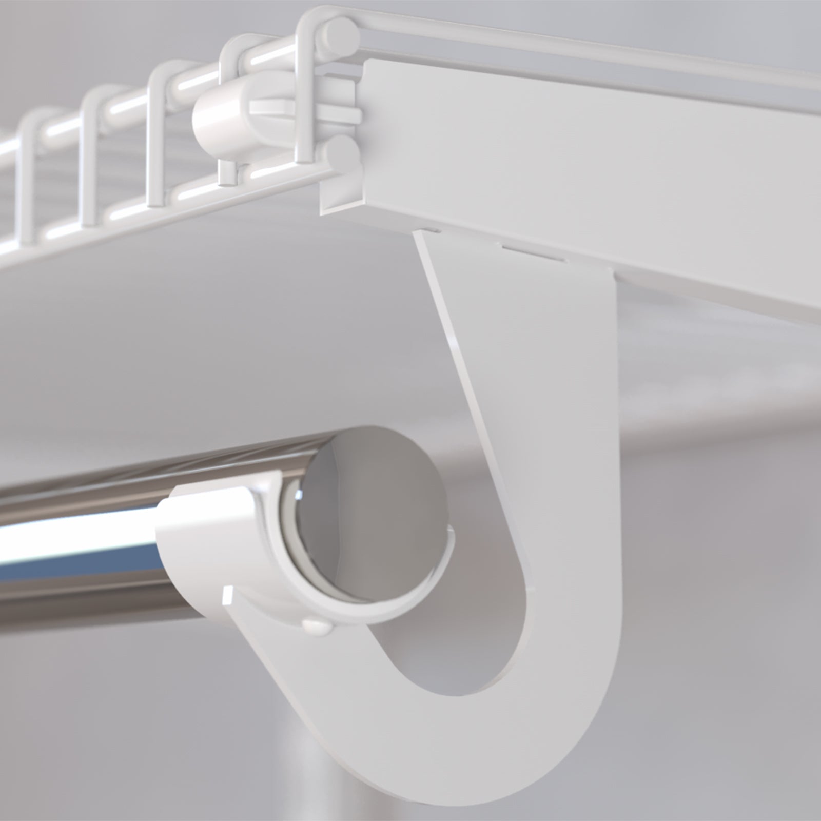 Flexi Storage Home Solutions White Hanging Rod Bracket - Steel 2 Pack Wardrobe Clip-On